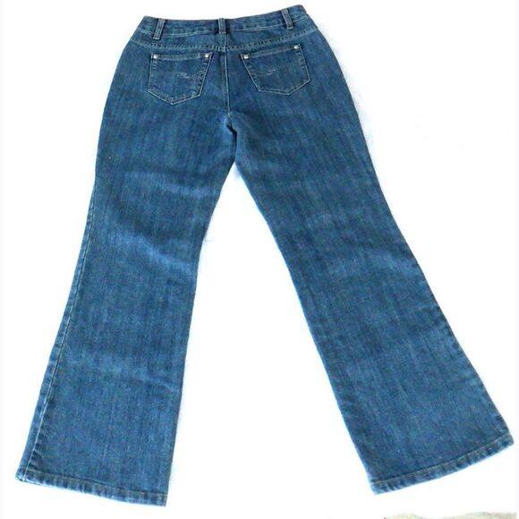 Blue Identity floral BLING blue jeans - Picture 2 of 6